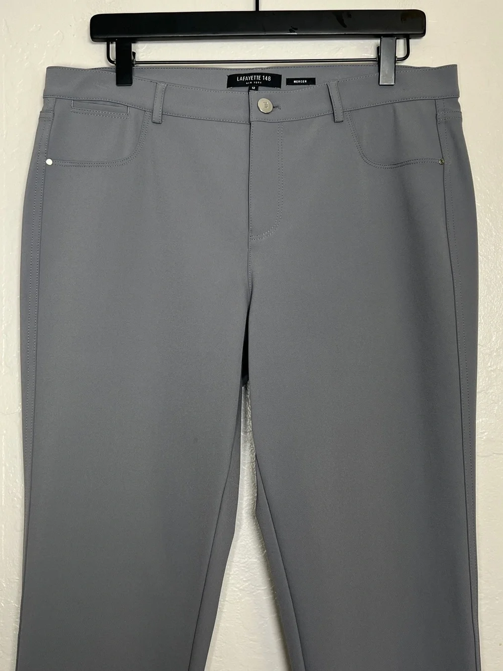 LAFAYETTE 148 New York Women’s Size 12 Gray Mercer Stretch Mid-Rise Skinny Jeans